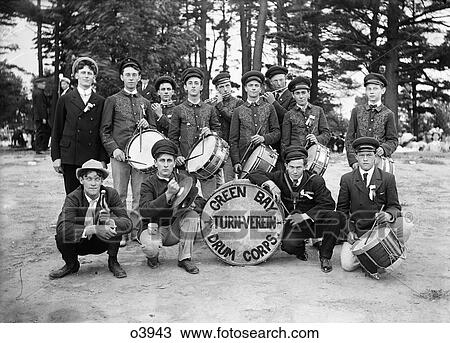 Outdoor Group Portrait Of Turn Of The Century Drum Corps Flutists In Back Row View Large Photo Image Stock Image - Outdoor Group Portrait Of Turn Of The Century Drum Corps Flutists In Back Row . Fotosearch