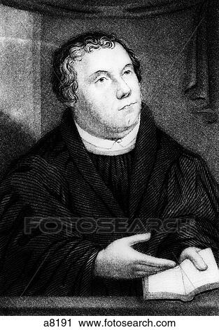 Stock Image - PORTRAIT ENGRAVING MARTIN LUTHER GERMAN RELIGIOUS LEADER REFORMATION PROTESTANT LUTHERAN. Fotosearch