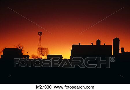 SILHOUETTED ANONYMOUS FARM BUILDINGS AT SUNSET GEORGETOWN PENNSYLVANIA USA View Large Photo Image Stock Image - SILHOUETTED ANONYMOUS FARM BUILDINGS AT SUNSET GEORGETOWN PENNSYLVANIA USA. Fotosearch