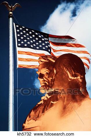 Washington Lincoln Bust American Flag Patriotic View Large Photo Image Stock Image - Washington Lincoln Bust American Flag Patriotic . Fotosearch