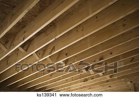 Wooden Beams Of Ceiling In House Stock Image Ks139341 Fotosearch