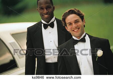 Wedding Day African American Black Black Tie Boutonniere Bow