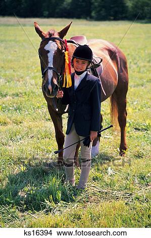 Stock Photo Of Kids 2 Animal Child Children Compeion Kids 2 Animal Child Children Compeion Equestrian