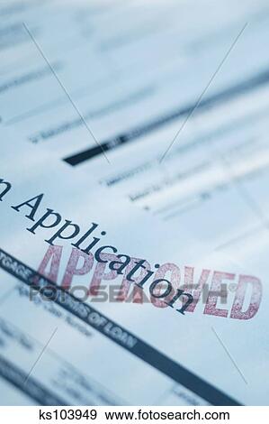 Stock Photograph - Approved loan application. Fotosearch - Search Stock Photography, Posters, Pictures, and Photo Clipart Images
