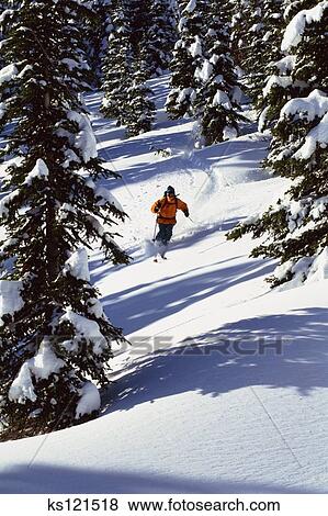 skiing lodge lake island fernie man columbia british canada fotosearch