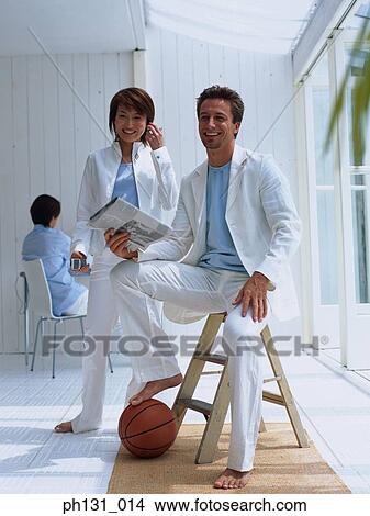 Picture - A Asian woman and Caucasian man together. Fotosearch