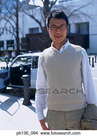 Picture - Front profile of a Asian Man. Fotosearch