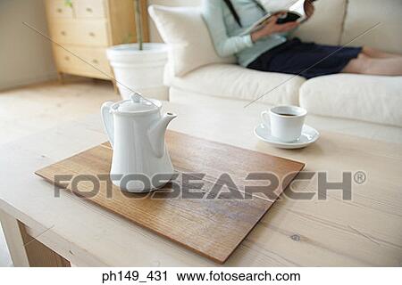 Close-up of a tea kettle on a serving tray View Large Photo Image Stock Image - Close-up of a tea kettle on a serving tray. Fotosearch