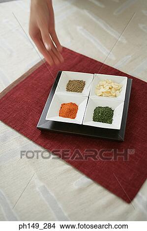 Close-up of spices on a tray View Large Photo Image Picture - Close-up of spices on a tray. Fotosearch