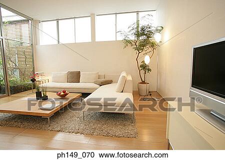 Interiors of a living room View Large Photo Image Stock Image - Interiors of a living room. Fotosearch
