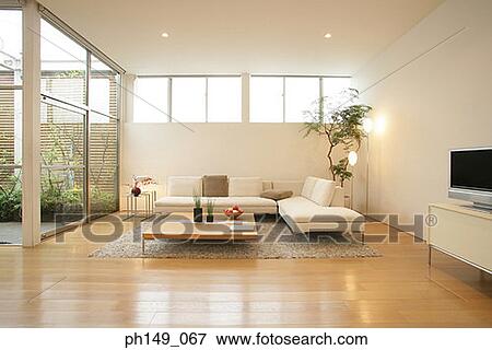 Interiors of a living room View Large Photo Image Stock Photo - Interiors of a living room. Fotosearch