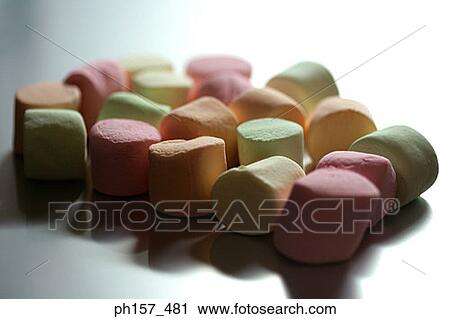 Stock Image - Assortment of marshmallows. Fotosearch