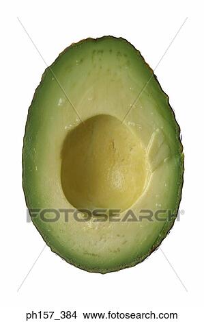 Picture - Avocado, cross section. Fotosearch
