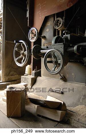 Stock Photo - Close-up of a machine in a workshop. Fotosearch