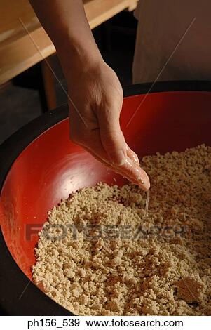 Close-up of a person's hand pouring oil into a mixing bowl View Large Photo Image Stock Photo - Close-up of a person's hand pouring oil into a mixing bowl. Fotosearch