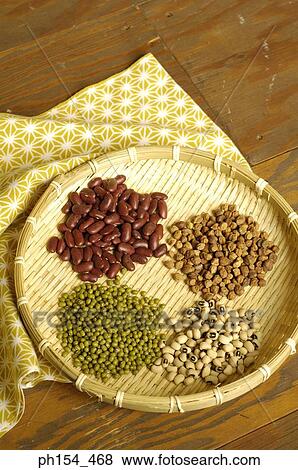 Close-up of beans and chick-peas in a wicker basket View Large Photo Image Stock Photo - Close-up of beans and chick-peas in a wicker basket. Fotosearch
