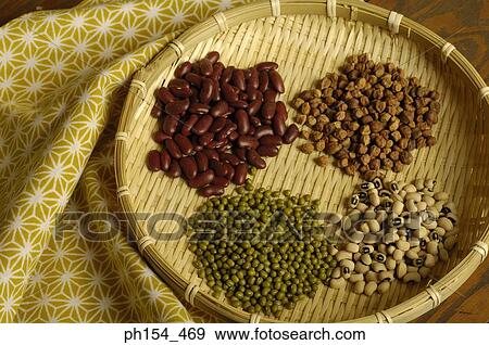 Close-up of beans and chick-peas in a wicker basket View Large Photo Image Stock Photo - Close-up of beans and chick-peas in a wicker basket. Fotosearch