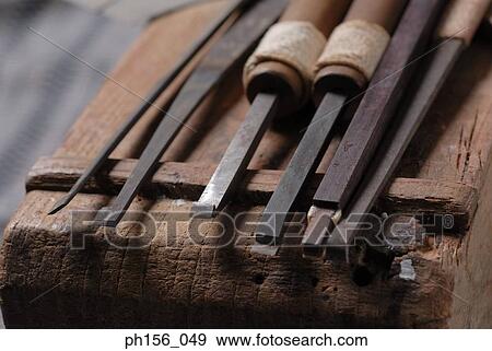 Close-up of chisels View Large Photo Image Stock Photo - Close-up of chisels. Fotosearch