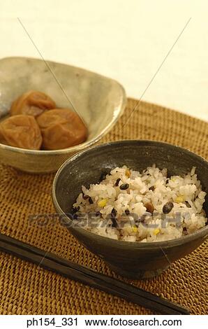 Close-up of two bowls of rice and pickle View Large Photo Image Stock Image - Close-up of two bowls of rice and pickle. Fotosearch