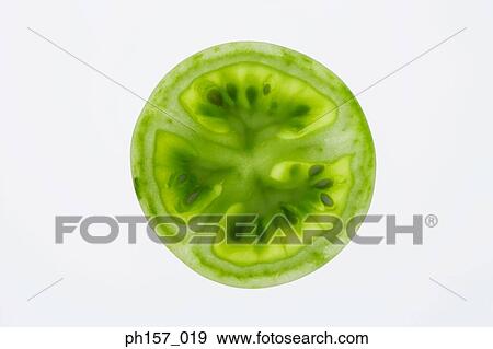 Stock Photo - Cross-section of green tomatoe. Fotosearch