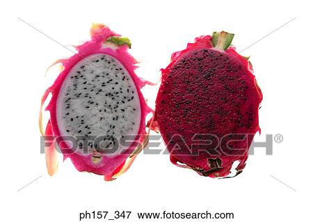 Stock Photo - Dragon Fruit, cross section. Fotosearch