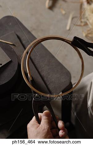 High angle view of a person's hand bending a wooden strip with the help of a pair of pliers View Large Photo Image Picture - High angle view of a person's hand bending a wooden strip with the help of a pair of pliers. Fotosearch