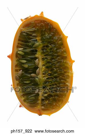 Horned melon or Kiwano fruit, cross section View Large Photo Image Stock Image - Horned melon or Kiwano fruit, cross section. Fotosearch