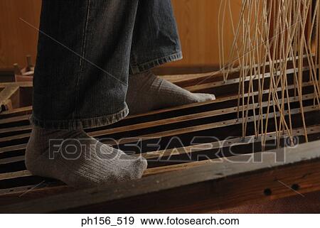 Low section view of a person on a loom View Large Photo Image Stock Photo - Low section view of a person on a loom. Fotosearch