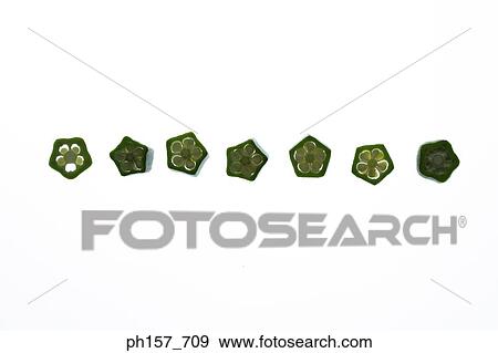 Stock Photo - Okra, cross section. Fotosearch