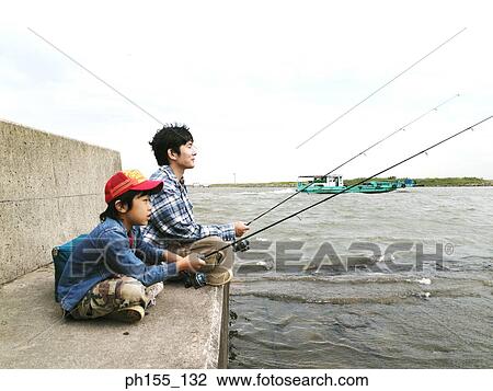 Side profile of a young man and his son fishing in a river View Large Photo Image Stock Image - Side profile of a young man and his son fishing in a river. Fotosearch