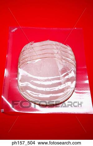 Sliced ham wrapped in plastic View Large Photo Image Picture - Sliced ham wrapped in plastic. Fotosearch