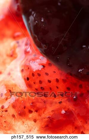 Strawberry jam. close-up View Large Photo Image Stock Photography - Strawberry jam. close-up. Fotosearch