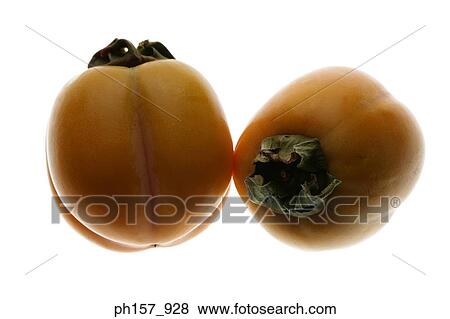 Two persimmon fruits View Large Photo Image Stock Photo - Two persimmon fruits. Fotosearch