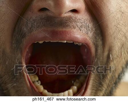 Close-up of a man's mouth View Large Photo Image Stock Photo - Close-up of a man's mouth. Fotosearch