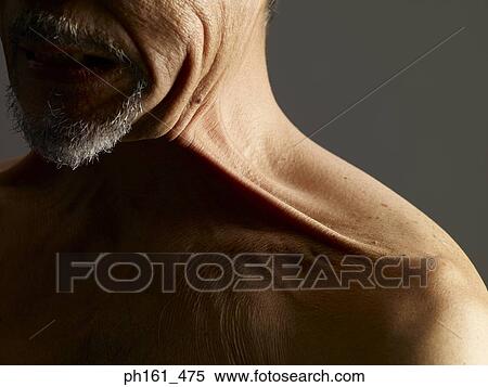 Close-up of mature man's shoulder and neck View Large Photo Image Stock Photography - Close-up of mature man's shoulder and neck. Fotosearch