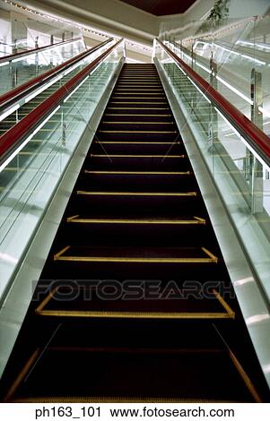 Stock Image - Empty escalators. Fotosearch