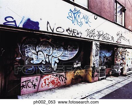 Graffiti on shops and windows View Large Photo Image Stock Image - Graffiti on shops and windows. Fotosearch
