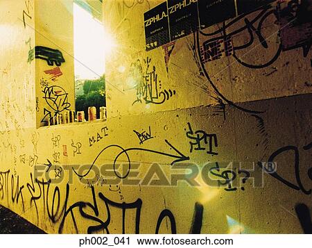 Stock Image - Graffiti on wall. Fotosearch