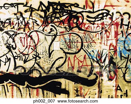 Stock Photo - Graffiti on wall. Fotosearch