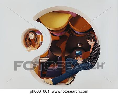 Young Asian couple, odd shape wall View Large Photo Image Stock Image - Young Asian couple, odd shape wall. Fotosearch