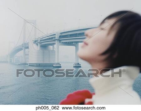 Young woman at waterfront, close up View Large Photo Image Stock Image - Young woman at waterfront, close up. Fotosearch