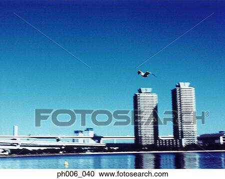 Stock Image - Aerial View of Minato-ku, Tokyo, Japan. Fotosearch
