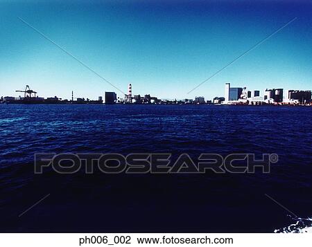 Stock Image - Aerial View of Tokyo Bay, Japan. Fotosearch