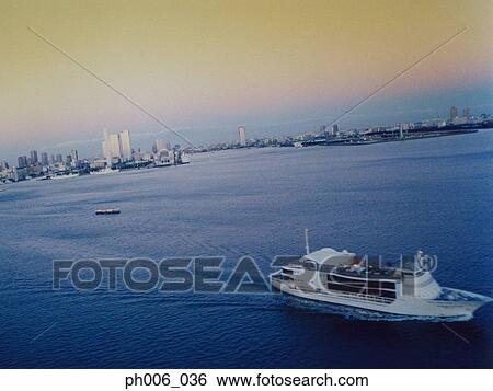 Moving cruise, aerial view, Tokyo Bay, Japan View Large Photo Image Stock Photograph - Moving cruise, aerial view, Tokyo Bay, Japan. Fotosearch