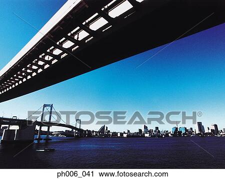 Tokyo Bay, Rainbow Bridge, Tokyo View Large Photo Image Stock Image - Tokyo Bay, Rainbow Bridge, Tokyo. Fotosearch