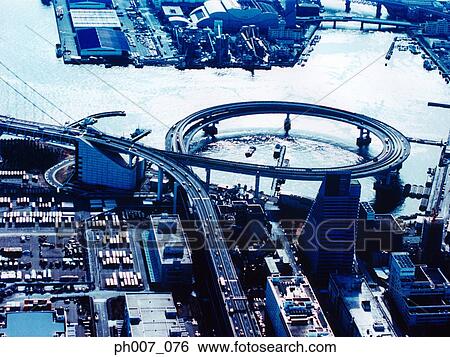 Stock Photograph - Ariel view of Minato-ku, Tokyo, Japan. Fotosearch