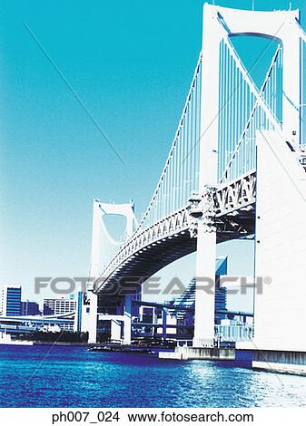 Rainbow Bridge, Tokyo Bay, Tokyo, Japan View Large Photo Image Picture - Rainbow Bridge, Tokyo Bay, Tokyo, Japan. Fotosearch