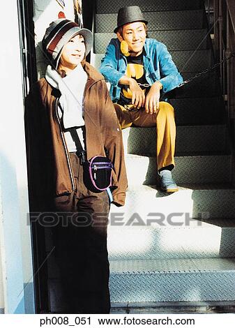 Couple at the staircase View Large Photo Image Stock Image - Couple at the staircase. Fotosearch