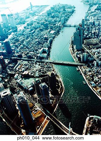 Aerial View of Chuo-ku, Tokyo, Japan View Large Photo Image Picture - Aerial View of Chuo-ku, Tokyo, Japan. Fotosearch