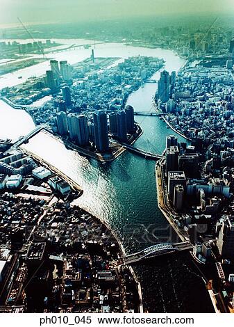Aerial View of Koto-ku, Tokyo, Japan View Large Photo Image Stock Photography - Aerial View of Koto-ku, Tokyo, Japan. Fotosearch